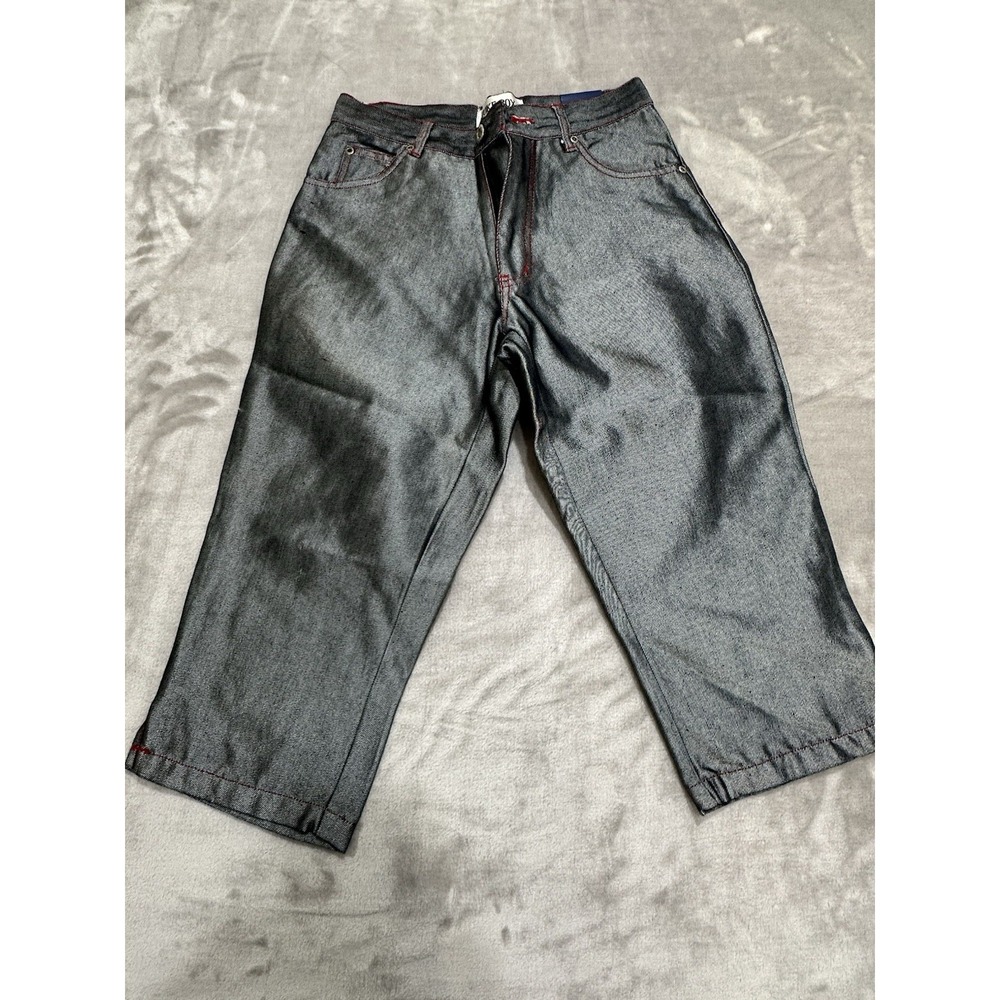 Juke Box Women's Denim Capris Jeans Cropped Gray Slick Brand‎ New With Tags